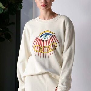 Raquel Allegra Cream Sweatshirt with Eye Design